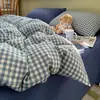 Juego de Ropa de Cama de Lujo Ligero de Cuatro Piezas para Camas Dobles, Adecuado para Uso Doméstico y Dormitorios de Estudiantes, Juego de Tres Piezas Incluyendo Sábana y Funda de Edredón, Juego de Ropa de Cama de Gama Alta