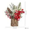 2026 Árvore de Natal de Mesa Amazon Decorações de Natal DIY Árvore de Casca de Madeira em Barril de Madeira Enfeites em Estoque