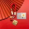 Shuibei Popular Ouro Puro 999 Pingente Quadrado Carteira Chaveiro Pingente Personalizado Corrente de Celular Venda Direta da Fábrica