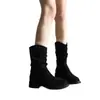 Nuevas botas cortas de suela gruesa estilo Western, botas Martin, botas de montar para mujer, botas de media pantorrilla para otoño e invierno, popular estilo de mezclilla 2026