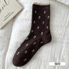 Meias Zhuji para Mulheres, Meias Retro de Tulipa Elásticas de Cano Médio para o Corpo Inteiro, Algodão Absorvente de Suor, Respiráveis, Amigáveis à Pele, Meias Slouch