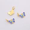 Cobre oro 18K cloisonné cuentas de joyería hechas a mano diy flores mariposa cuentas conservadoras del color pulsera material para abalorios