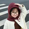 Chapéu infantil cachecol de bebê integrado outono e inverno estilo coreano chapéu de lã para meninas chapéu de tricô para meninos chapéu com proteção para as orelhas quente