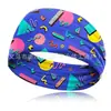 Moda Retro Europea y Americana Estampada Viaje Fiesta Absorbente de Sudor Transpirable Yoga Correr Fitness Deportes Diadema Cinta para la Cabeza