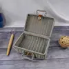 Maleta de Rattan Sintético Cor Vintage Cesta de Piquenique Vintage Caixa de Armazenamento Adereços para Fotos Caixa de Presente Acompanhante Dama de Honra Padrinho