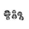 Tuerca de Brida Niquelada Acero Inoxidable 304 con Arandela y Dientes Antideslizante Antiaflojamiento Tuerca de Seguridad M5/M6 Galvanizada