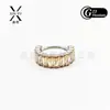 G23 Aleación de Titanio Cuadrada Transfronteriza Zircón 5A Azúcar de Hielo Aro de Oreja Completo con Diamantes Anillo de Hélice Auricular Joyería para Piercing