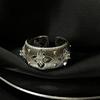 Anillo de estrella texturizado de plata de ley 925 para mujer, estilo Ins, personalidad sencilla, nicho, anillo abierto de alta gama, anillo de pareja