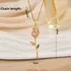 Collar Pequeño Fresco de Verano Rosa Romántico Elegante Lujo Ligero Impresionantes Accesorios de Alta Calidad Combinable en Todo Momento Collar que No se Desvanece