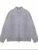 Cárdigan de punto con cremallera, cuello alto, estilo simple, color liso, suéter chaqueta elegante para otoño e invierno 2025, para hombres y mujeres