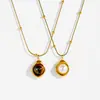Colar com Pingente Elegante Empilhado de Olho de Tigre Vintage para Mulheres Corrente de Clavícula Dupla Camada Outono e Inverno Luxo Leve Corrente de Lã com Sensação de Alta Qualidade