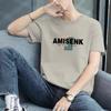 Fabricante Directo Tendencia Verano 2025 Camiseta de Manga Corta Estampada con Letras Camiseta para Hombre Manga Media Talla Grande Cuello Redondo Estilo Holgado