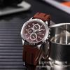 Reloj de cuarzo para hombre, con calendario de tres ojos, cinta de silicona, decoración, estilo informal, de comercio exterior, nueva moda