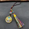 Xizang pingente de borla olho do Deus da Riqueza de cinco vias para interior de carro pendurado Rei zachilam Guanyin de quatro braços Mãe Verde