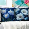 Funda de Almohada Cruzada Tk Tulipán Azul Nuevo de Primavera, Epiphyllum, Lirio y Rosa Directo del Fabricante, Personalizable y Disponible para Mayorista