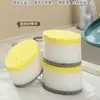 Esponja com Cabo Longo para Limpar Panelas Escova de Lavar Louça de Cozinha Dupla Face Removedor de Manchas Fortes Esponja de Limpeza Cabeça de Escova Substituível