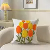 Nueva toalla bordada flor de algodón funda de cojín bordada tela para el hogar mesita de noche bolsa suave cojín decorativo para sofá cojín