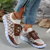 Zapatos Deportivos Casuales de Punto Volador con Cordones, Punta Redonda, Talla Grande, Bloques de Color, Nuevos para Primavera y Otoño 2025, En Stock, Venta al por Mayor, Transfronterizos, Talla Grande