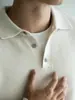 Camisa Polo de Punto Casual de Lyocell Tencel Terciopelo con Media Cremallera para Hombre, Otoño/Invierno Nuevo, Costilla Vertical, Cero Restricciones
