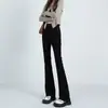 Jeans negros elásticos de microcampana para mujer, delgados para otoño y verano, modelo nuevo 2026, de cintura alta, adelgazantes, adecuados para cuerpo tipo pera, pantalones bootcut