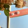 Pendientes de Turmalina en Grava de Piedra Natural para Mujer, Mini, Compactos, Sencillos, Versátiles, Modernos, Exquisitos, Dulces y Elegantes