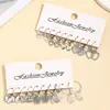 Set de Aretes para Mujer Estilo Europeo y Americano Mariposa Corazón Set de Aretes Retro Sencillo Personalidad Aretes de Aro en forma de C