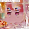 Pendientes de Copa de Vino Nuevos Transfronterizos Decoración Navideña Acrílico Plano Cara Sonriente Linda y Pendientes de Tapa de Copa de Vino Navideños