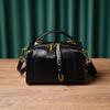 Bolso Boston Vintage Estilo Maillard para Mujer 2024 Trendy Versátil Bolso de Hombro Cuero Genuino Bandolera Portátil Bolso Almohada