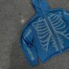 2025 Transfronterizo Nuevo Deporte Callejero Americano Cardigan con Capucha y Sudadera de Calavera con Diamantes Calientes para Hombres y Mujeres Venta al por Mayor