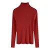 Suéter de Cuello Alto Otoño e Invierno Nuevo Año Nuevo Nuevo Negro Tejido Superior Pulóver de Moda Versátil Camisa Base Adelgazante Ropa Interior para Mujer