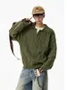 Suéter Retro Americano de Punto Trenzado Verde para Hombre y Mujer, Marca de Moda Otoño e Invierno, Estilo Holgado y Relajado, Chaqueta de Punto para Parejas