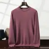 Suéter de Punto Cómodo para Otoño e Invierno con Cuello Redondo Suéter Base Suéter de Cachemira de Color Puro Estilo Nuevo para Hombre 2025