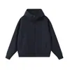 Chaqueta con capucha de color liso para hombre de otoño e invierno, Sudadera con capucha tipo cárdigan estilo americano transfronterizo, Sudadera con cremallera de peso pesado de marca de moda, Hecho a medida