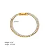 Pulsera elegante de moda de acero de titanio de lujo ligero, estilo idéntico al de las celebridades de Internet, versátil, con incrustaciones de diamantes de oro de 18 quilates, de alta calidad, que no se decolora