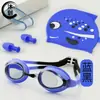 Gafas de Natación para Niños HD Antivaho y Gorro de Natación Set Gafas de Natación de Silicona Dibujos Animados Fabricante Venta Caliente Transfronteriza
