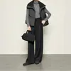 Pantalones de Pierna Ancha Mezcla de Lana Cachemir Otoño Invierno Nuevos de Pierna Recta Monopieza Sueltos Casuales Cintura Elástica Espesados Pantalones Largos