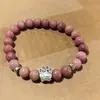 Pulsera elástica transparente con abalorios de Ojo de Tigre de 8 mm, Turquesa Blanca, Ágata Rayada Morada, Huella de Perro, Venta Caliente Transfronteriza, Venta al por Mayor