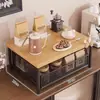 Estante de almacenamiento de escritorio, estante de almacenamiento tipo cajón para cafetera, mostrador de bar, gabinete de mesa de comedor, estante para bolsas de café y té, portavasos, caja de almacenamiento