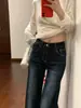 Calça jeans flare retrô estilo americano para mulheres, nova coleção outono 2026, cintura alta, modeladora, versátil e que não gruda no corpo