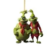 Decoração de Natal Ins de Fronteira Pingente Grinch Acrílico Transparente Árvore de Natal Decoração Plana Enfeite Pendurado