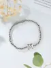 Pulsera de cuentas elástica con letra A pequeña brillante de globo 14k para niñas, pulsera de cuentas de cobre, nueva de otoño