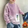 Sudadera de nuevo estilo para niños, de manga larga, fina, elegante, cuello redondo, capa base para niños de mediana y mayor edad, adecuada para primavera, otoño e invierno, con forro polar