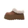 Botas de Nieve de Suela Gruesa para Aumentar la Altura para Mujer, Mocasines de Punta Cerrada para Uso en Exteriores, Nuevos Zapatos Birkenstock de Invierno 2025 con Pantuflas de Algodón Peludo