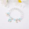 Pulseira de Cristal Cão Canela Ins para Meninas Sanrio Casal Cristal Cristal Rosa Pulseira Floral Estudante Melhor Amigo Presente