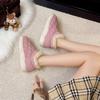 Zapatos de Invierno para Mujer 2026 para Interiores con Cubierta para el Talón, Pantuflas de Algodón para el Hogar, Forrados de Felpa, Engrosados, Cálidos, Antideslizantes, a Prueba de Nieve, Zapatos de Algodón para Exteriores