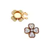 Gemelos de Flor de Cuatro Pétalos en Forma de Corazón Retro, Botones de Cuello, Accesorios para Joyería DIY, Botones Decorativos para Camisa de Aleación de Zinc, Pequeños Regalos