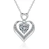 Collar Transfronterizo Nuevo con Colgante de Moissanita en Forma de Corazón Plata de Ley S925 Cadena para Clavícula Joyería de Moda Versátil Más Vendida en Europa y América