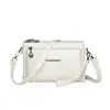 Bolsa Feminina de Exportação Transfronteiriça 2025 Nova Bolsa Multicamadas para Moedas e Celular Moda Tendência Simples Couro Macio Ombro Transversal