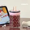 Taza de Plástico Nueva de Verano para Estudiantes Hombres y Mujeres, Portátil y Elegante, Resistente a Altas Temperaturas con Popote, Taza de Agua