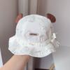 Sombrero de bebé de primavera y verano, fino, para niños, con diseño de oso, bonito sombrero de pescador para bebé, protector solar estilo coreano.